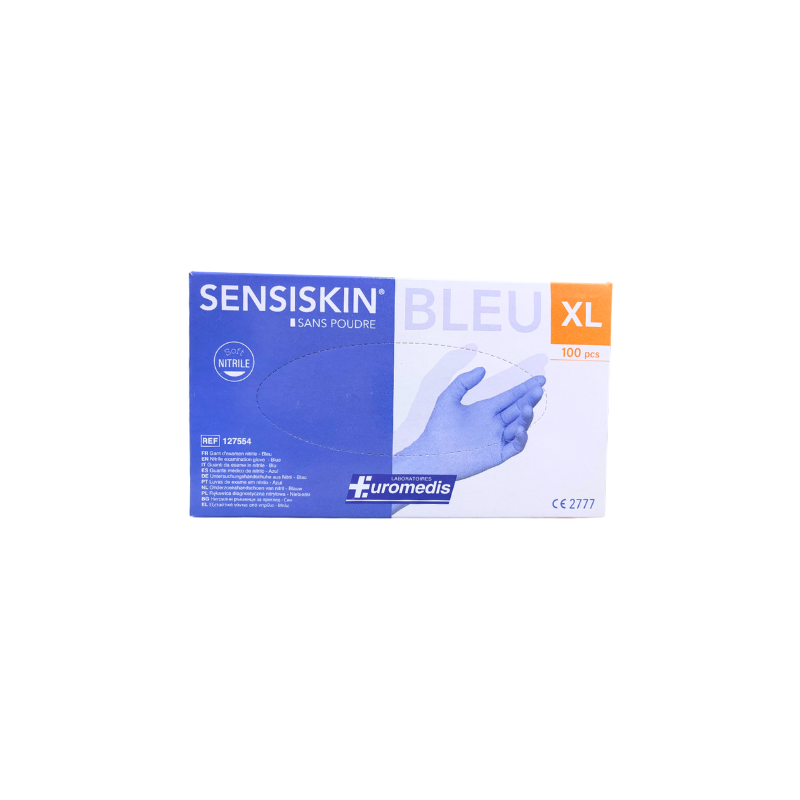 Gants d'examen XL Nitrile non poudrés - SENSISKIN