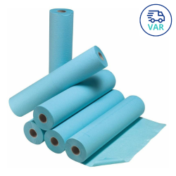 Draps d'examen plastifiés bleu carton de 6 Livraison VAR