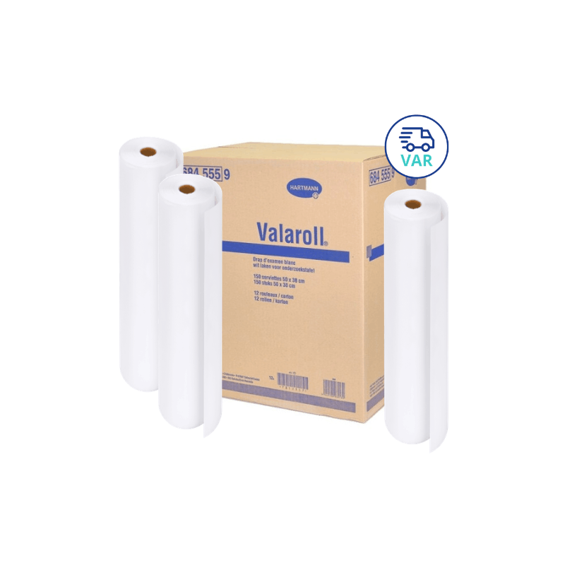 Draps d’examen lisses – 150 formats 38 x 50 cm - Hartmann - Carton de 12 (Livraison VAR - 83)