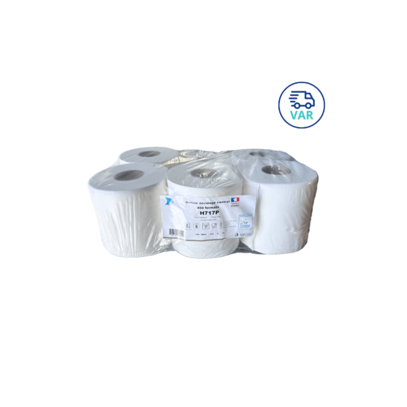 Bobines essuie-mains dévidage central 450 formats - pack de 6 (Livraison VAR - 83)