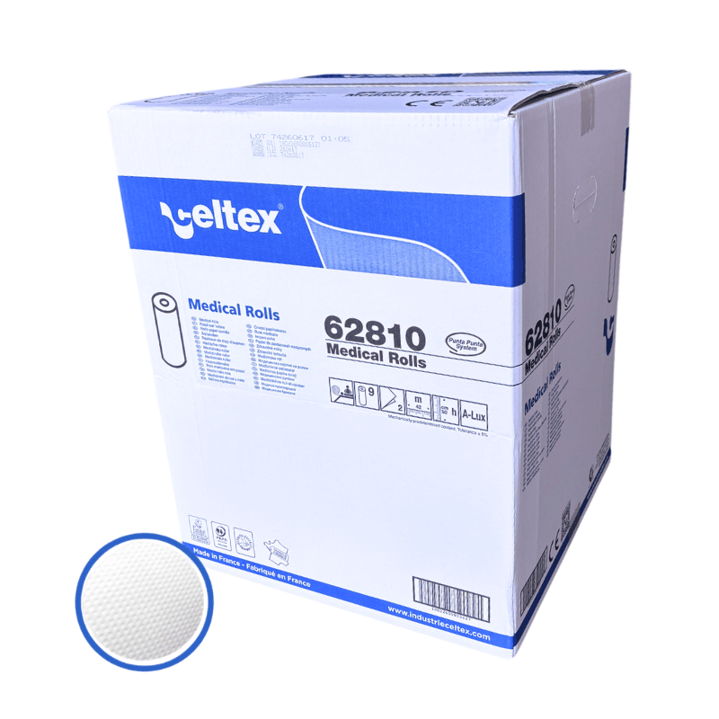 Draps d'examen gaufrés - 121 formats 50 x 35 cm - Celtex carton de 9 livraison hors var