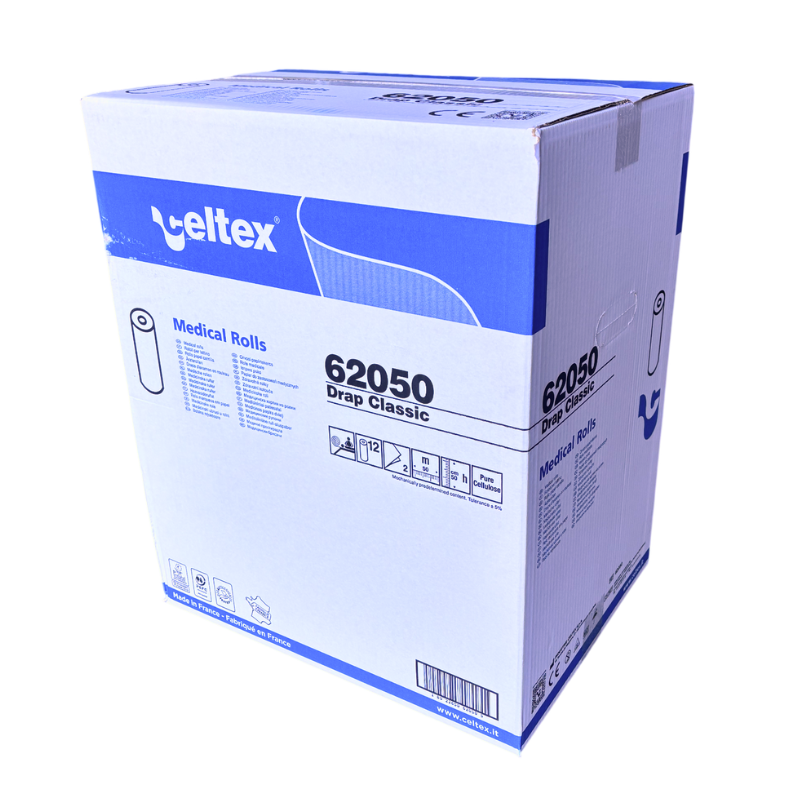 Draps d’examen lisses - 132 formats 50 x 38 cm - Celtex (carton de 12 rouleaux) (Livraison HORS VAR - 83)
